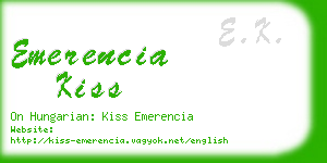 emerencia kiss business card
